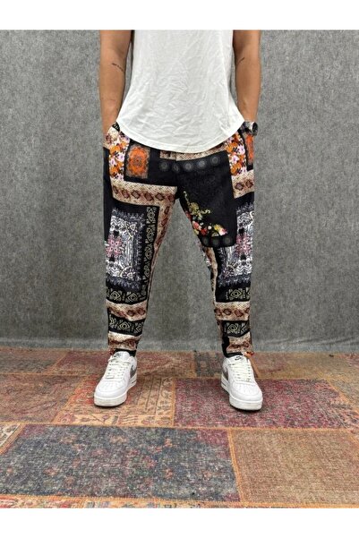 FıttingRoom Bohemian Baggy Trousers with Elastic Waist