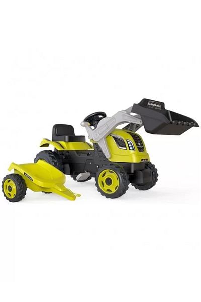 Smoby Tractor cu pedale și remorcă Farmer Max verde cu negru