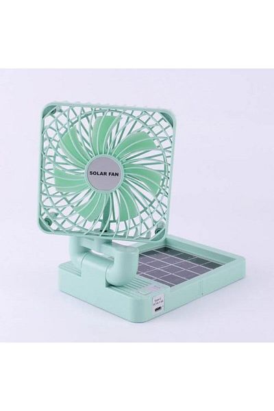 SUKILO Solar Mini Fan with Integrated Solar Panel, USB Type-C Fast Charging, Multi-Speed Portable Desk Fan,