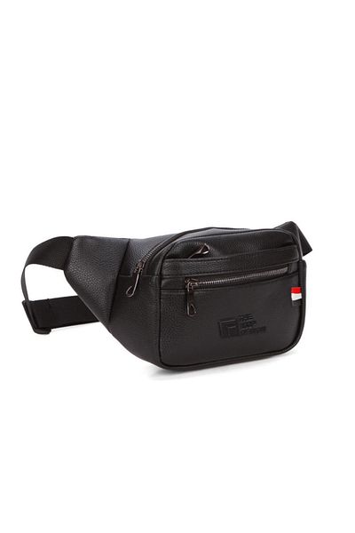 Adelina Bags Unisex Cross Strap Μαύρη τσάντα μέσης και ώμου