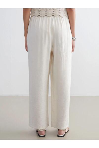 LC Waikiki LCWAIKIKI Κλασικό γυναικείο παντελόνι με ελαστική μέση με φαρδύ πόδι (W5)