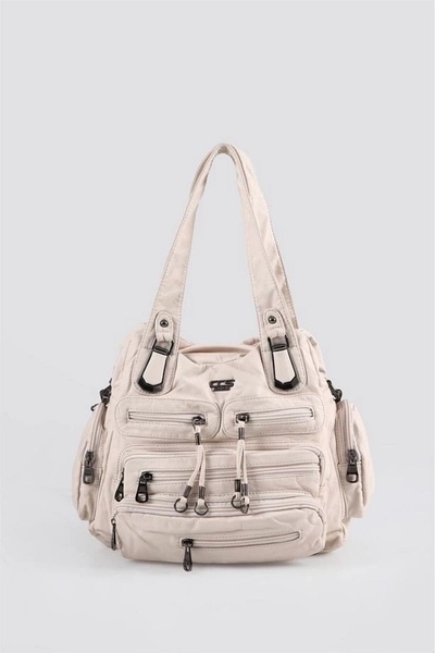SCARPAX Miver beige skin shoulder bag