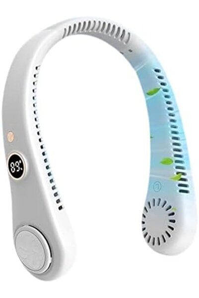 SUKILO مروحة رقبة قابلة للارتداء بدون شفرات مع تدفق هواء بزاوية 360 درجة - مر...