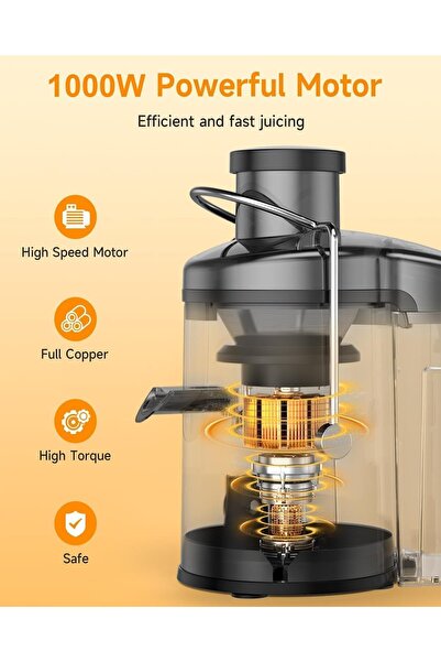 SUKILO Hands-Free Electric Citrus Juicer – One-Button Stainless Steel Juicer for Orange, Lemon, Li