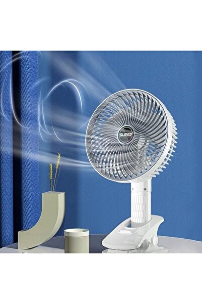 SUKILO Portable Clip-On Fan, USB Rechargeable Battery Operated Desk Fan with 3 Speeds, 360° Rotatio