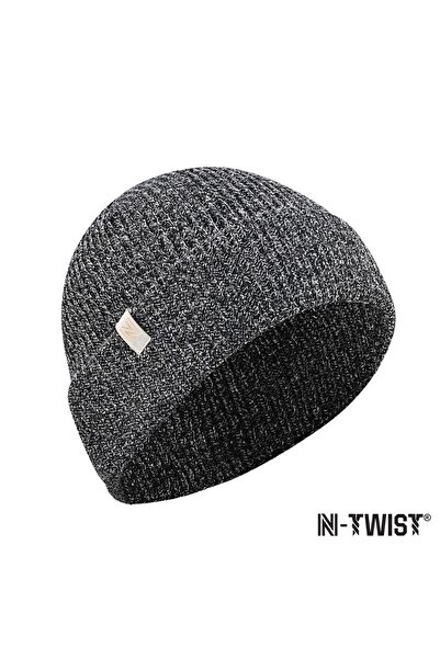 NORFOLK BRISTOL N-Twist Technology Бамбуково-вълнена шапка с усукана плетка - Черна