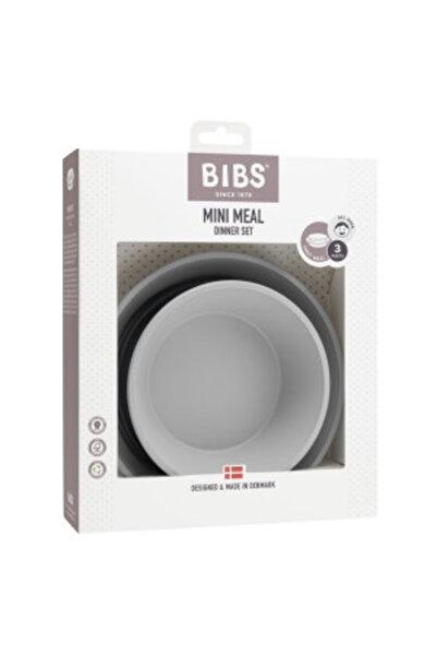 Bibs Feeding and diversification set, plate + bowl with lid, Bibs, Mini Meal, Cloud