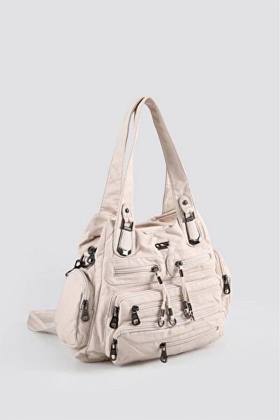 SCARPAX Miver beige skin shoulder bag