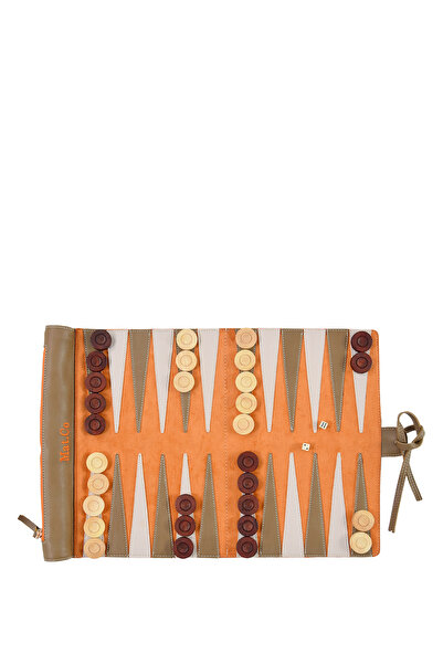 Mat.Co beachbats Naranja Deri Katlanır Tavla Seti