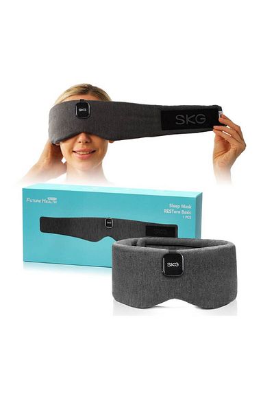 SKG Restore Pro Sleeping Mask | 100% Light Cover, Soft Fabric, Ambient Music