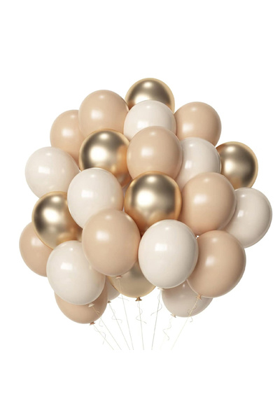 Parti Zamanı Deniz Kumu Gold Krom Ten Rengi Balon Seti 25’li