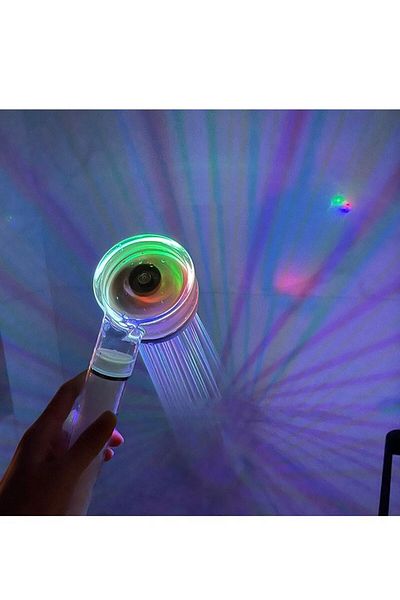 COOYA دش الأنيون LED الملون، تركيب بدون أدوات، سهل التنظيف، 7 ألوان،