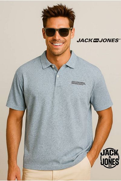 Jack & Jones 12286349 POLO T-SHIRT Chambray Μπλε