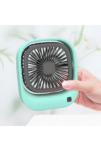 SUKILO Small Fan for Desk, Square USB Rechargeable Desktop Fan | Fan Adjustable, Portable for Work,