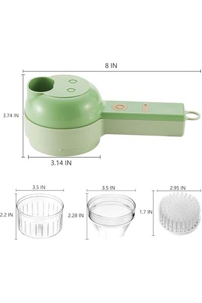 SUKILO 4 in 1 Handheld Electric Vegetable Cutter Set, Mini Electric Food Processor with USB Recharge