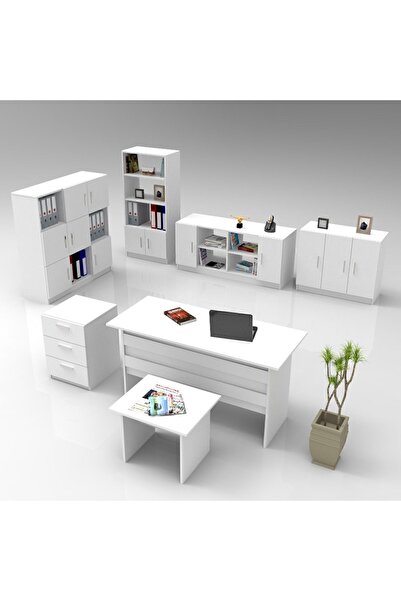 Yurupa Bega ABCDEFG Ofis Büro Masa Takımı 3 Renk Beyaz BEG18-W