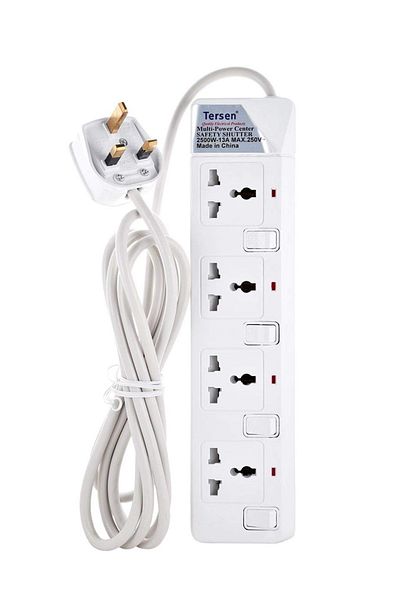 Tersen Extension Bar with 4 sockets and 5m Wire