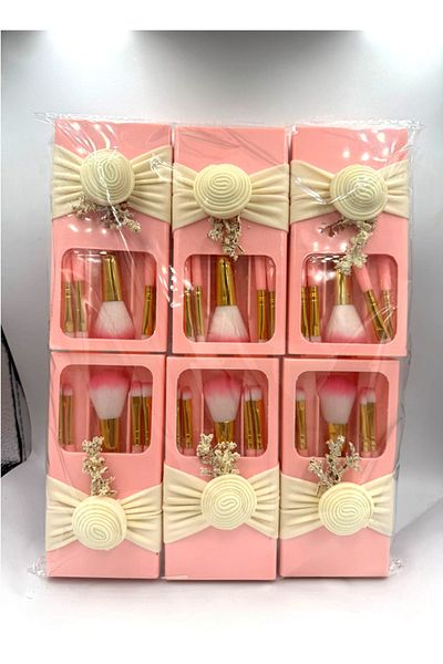 GIFT طقم فرش مكياج مع مرايا داخلية 5 قطع ( 12حبة)