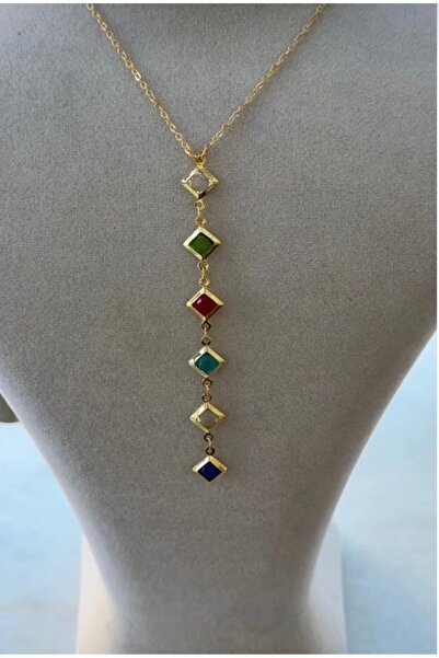 charmove ile kendinizi şımartın Women's Gold Color Multicolor Zircon Stone Y ...