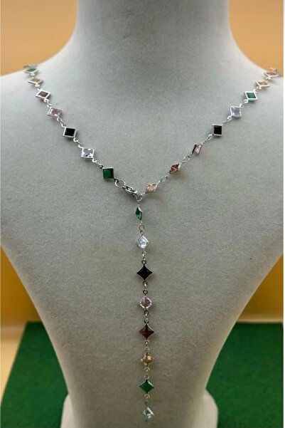 charmove ile kendinizi şımartın Women's Silver Color Colorful Zircon Stone Y ...
