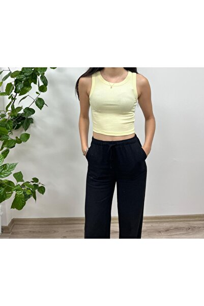 VAZIRADK Cotton Rib Crop Tank Top