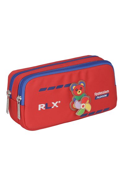 Relaxion Geantă roșie pentru creion, cu două ochi, impermeabilă, suport pentru stilou 171