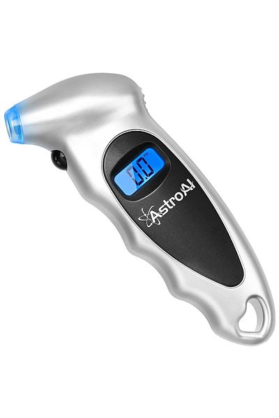 AstroAI Manometru Auto digital 150 PSI, 10 bari, Lumina LED, 4 setari Masina, Bicicleta
