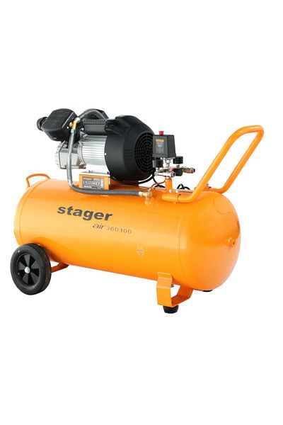 STAGER Air 36D100 compresor aer, 100L, 10bar, 356L/min, monofazat, angrenare directa