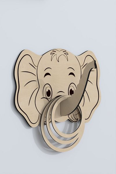 Maketya Zamansız Hayaller Wooden Elephant Figured Ring Toss Game – Educational and Fun Children's Toy