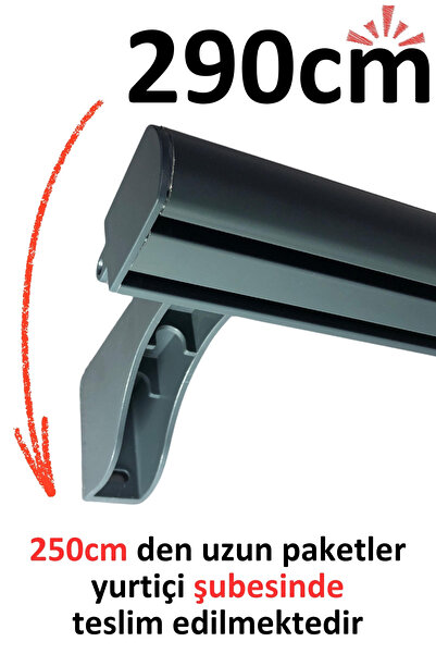 İzen Dekoratif İki Kanallı 290cm Antrasit Alüminyum Ray Takımı (43mm) İkili K...