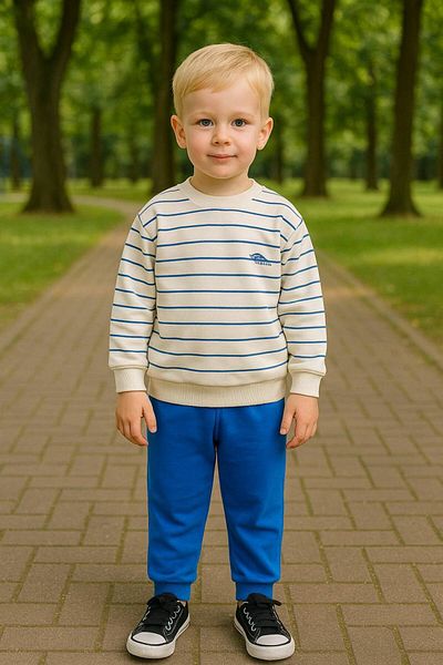 LADİN Boy's 2 Thread Seasonal Bottom Top Set Cotton