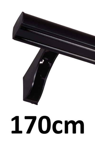 İzen Dekoratif İki Kanallı 170cm Siyah Alüminyum Ray Takımı (43mm) İkili Korn...