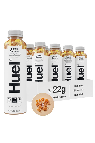 HUEL ميلك شيك بروتين 500 مل، كراميل مملح، عبوة من 8 قطع