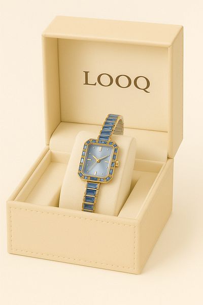 LOOQ New Zircon Stone Stylish Design Women's Wristwatch