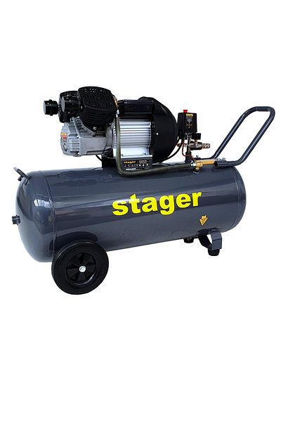 STAGER HM3100V compresor aer, 100L, 8bar, 356L/min, monofazat, angrenare directa