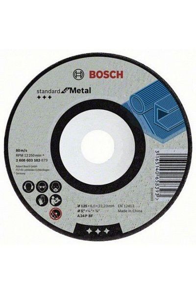 Bosch Disc de degrosare cu degajare Standard for Metal A 24 P BF, 125mm, 22,23mm, 6