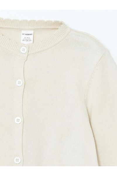 LC Waikiki Lcw Kids Crew Neck Girl's Knitwear Cardigan (W5)