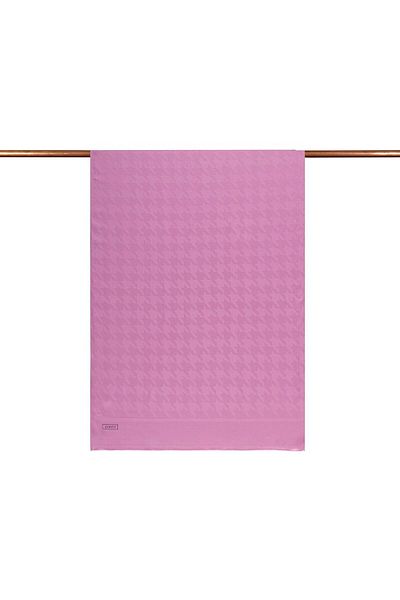 ipekevi Four Seasons Houndstooth Patterned Monogram Shawl 04390-Candy Pink