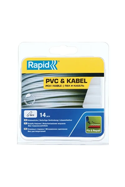 Rapid Set of 14 glue sticks, cables and PVC, transparent, 12 x 94 mm 5000695