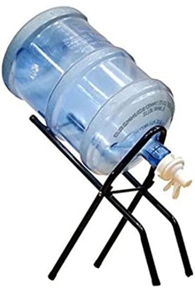 SUKILO حامل زجاجات موزع المياه القابل للطي، حامل إبريق الماء المحمول القابل للطي من الفولاذ الأسود،