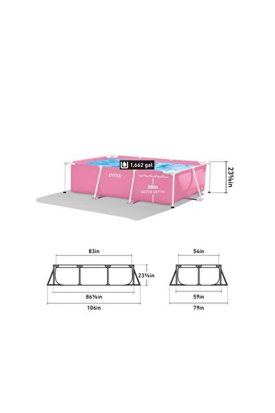 Intex Pink Rectangular Frame Above Ground Pool 220x150x60cm