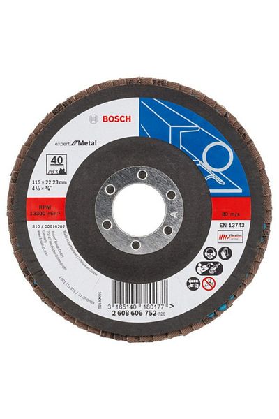 Bosch Disc slefuire cu fibre Expert for Metal 115mm, G40