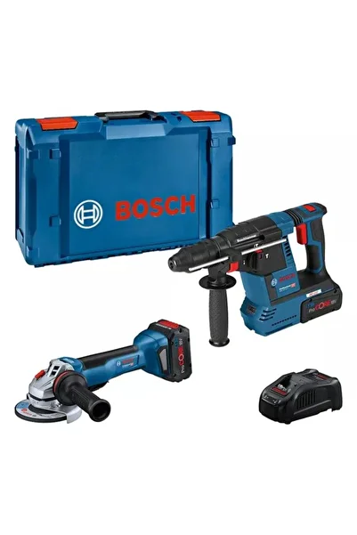 Bosch Kit 2 Tools GBH 18 V-26 Rotary Hammer 2J + GWS 18 V-10 P Angle Grinder 125mm + 2 Now