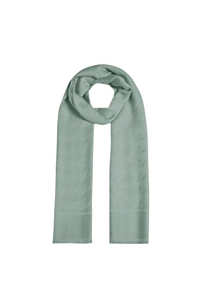 ipekevi Four Seasons Houndstooth Patterned Monogram Shawl 04390-Water Green