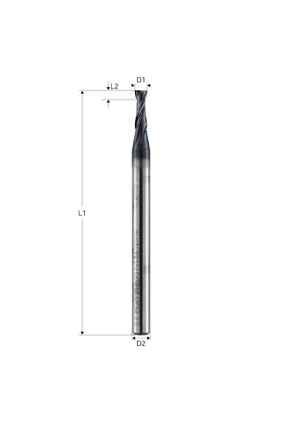 Datron Freza pt. otel, X.CEED, 2 caneluri, 0078024K, 2.4x5.0x3.0mm