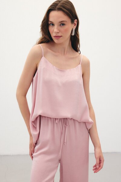 Sateen Σατέν Μπλούζα με λουράκι - Πούδρα