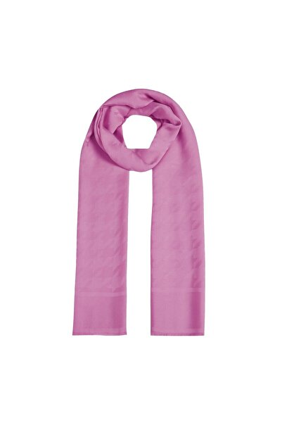 ipekevi Four Seasons Houndstooth Patterned Monogram Shawl 04390-Candy Pink