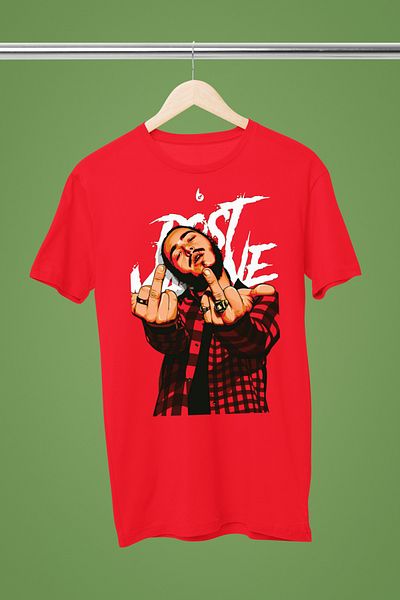 MAGORS Post Malone Printed Unisex Oversize Cut 100% Cotton Crew Neck Black T-Shirt