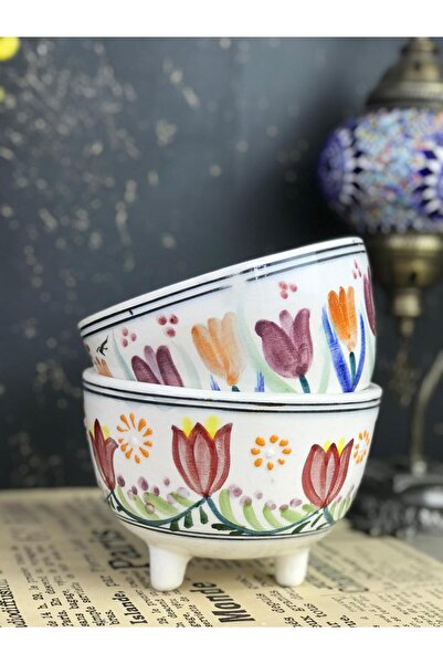 RGS HOMELİFE El Boyaması 3 Ayaklı Seramik Saksı – 11x15 cm