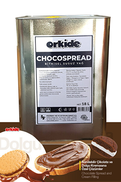 Orkide Chocospread Bitkisel Susuz Yağ 18 L